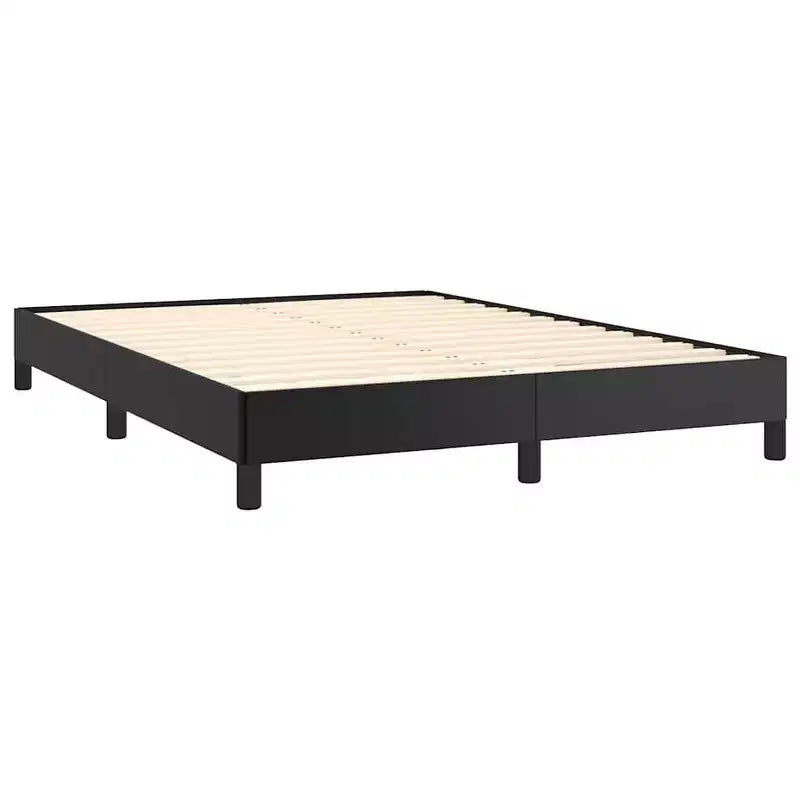 Bed Frame Black Faux leather, plywood, engineered wood Full