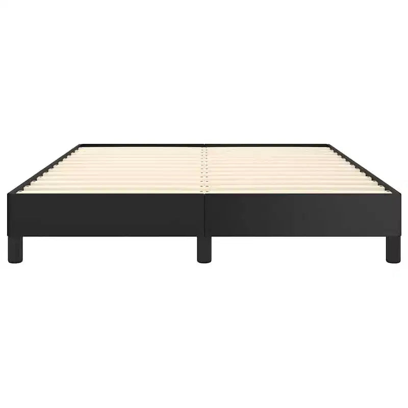 Bed Frame Black Faux leather, plywood, engineered wood Full