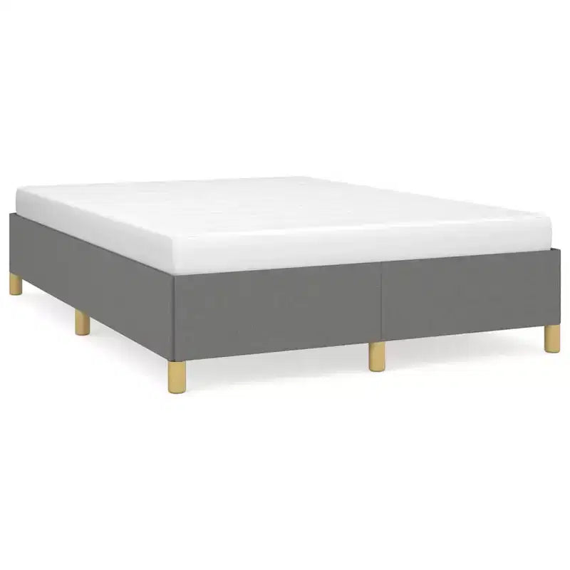 Bed Frame Dark Grey Fabric, Plywood, Engineered Wood Full