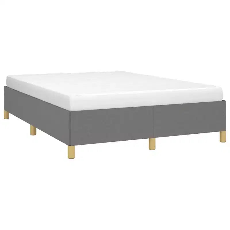 Bed Frame Dark Grey Fabric, Plywood, Engineered Wood Full