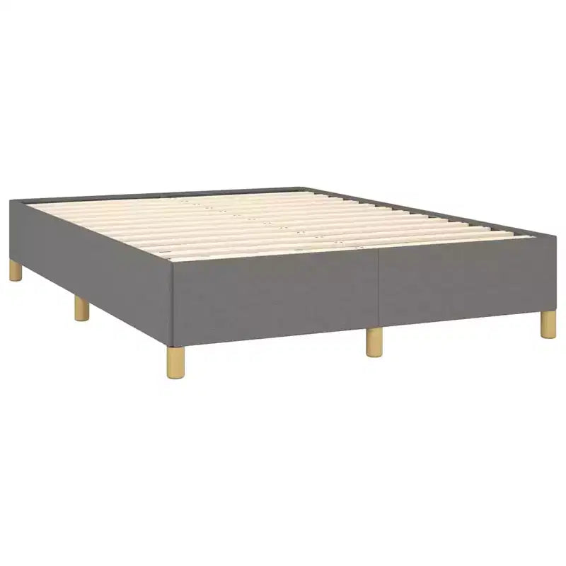 Bed Frame Dark Grey Fabric, Plywood, Engineered Wood Full
