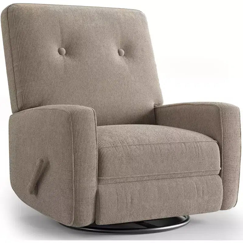 Acekool Oversized Swivel Rocker Recliner Chair, Linen, 360 Glider Recliner for Living Room, Bedroom