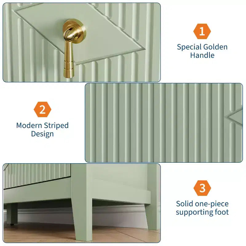 Fluted 6 Drawers Dresser for Bedroom, 54 Wide Modern Chest of Drawers with Metal Handle, Wooden Dresser Organizer