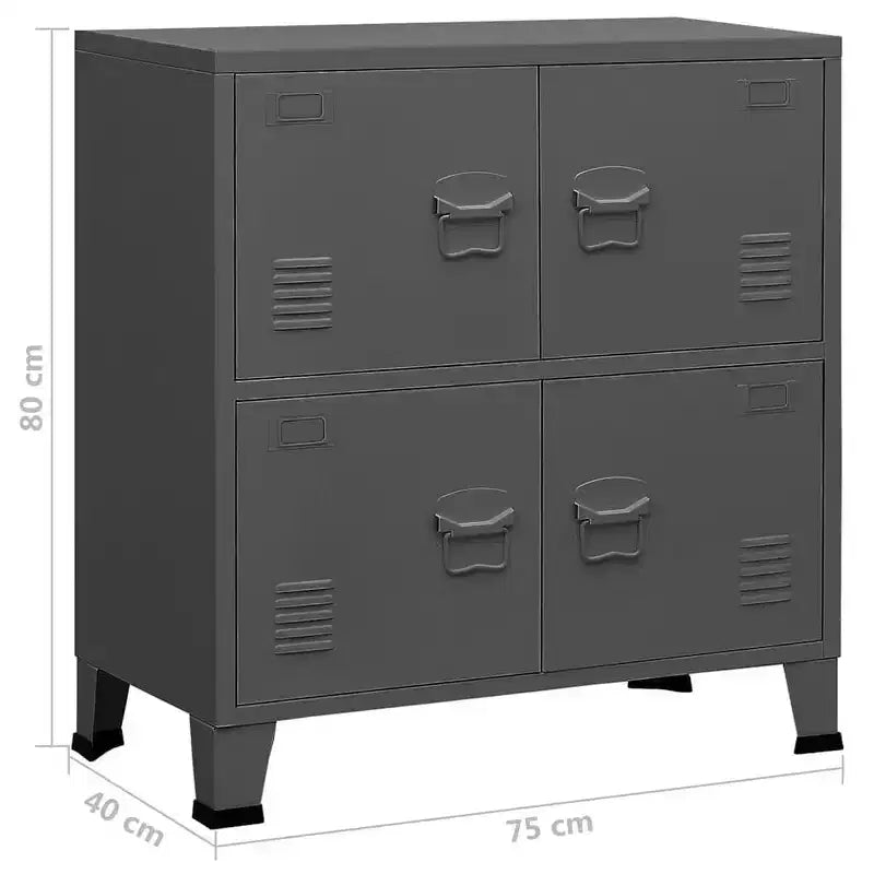 vidaXL Storage Chest White Steel, plastic 29.5x15.7x31.5 in
