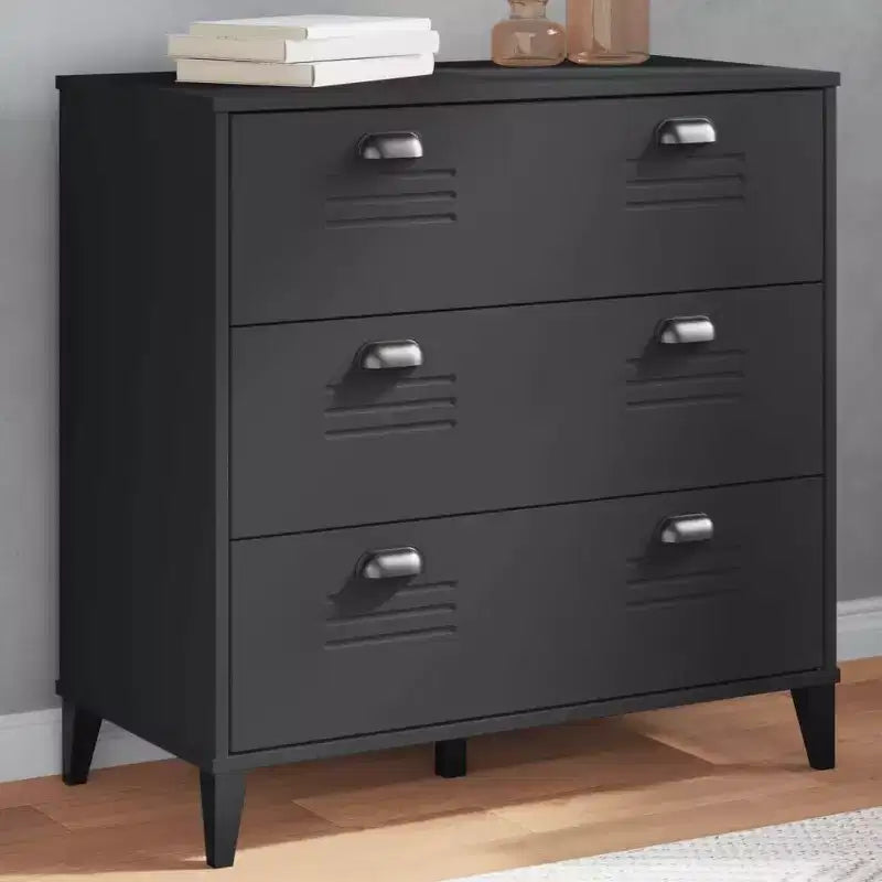 vidaXL Drawer Cabinet File Storage Home Living Room Furniture Solid Wood Pine