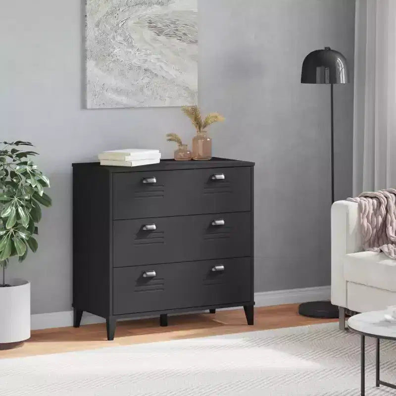 vidaXL Drawer Cabinet File Storage Home Living Room Furniture Solid Wood Pine