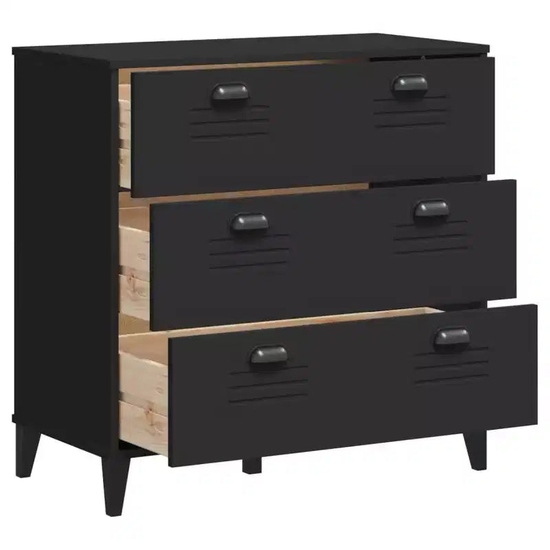 vidaXL Drawer Cabinet File Storage Home Living Room Furniture Solid Wood Pine