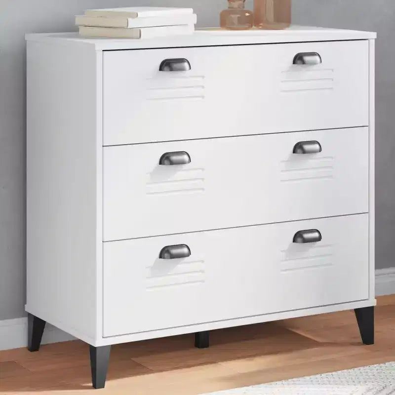 vidaXL Drawer Cabinet File Storage Home Living Room Furniture Solid Wood Pine