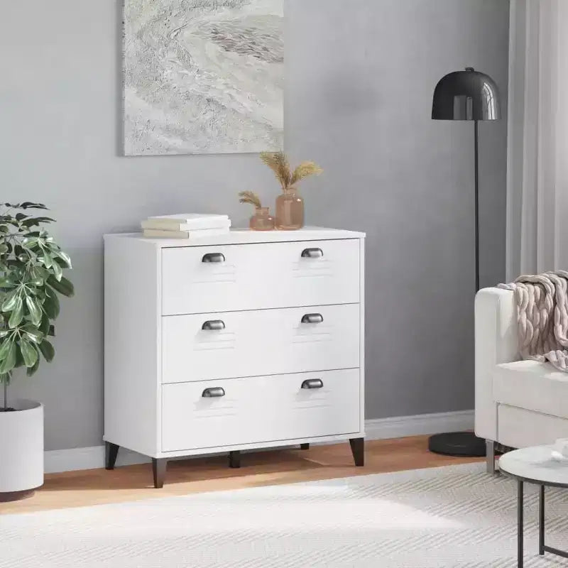 vidaXL Drawer Cabinet File Storage Home Living Room Furniture Solid Wood Pine