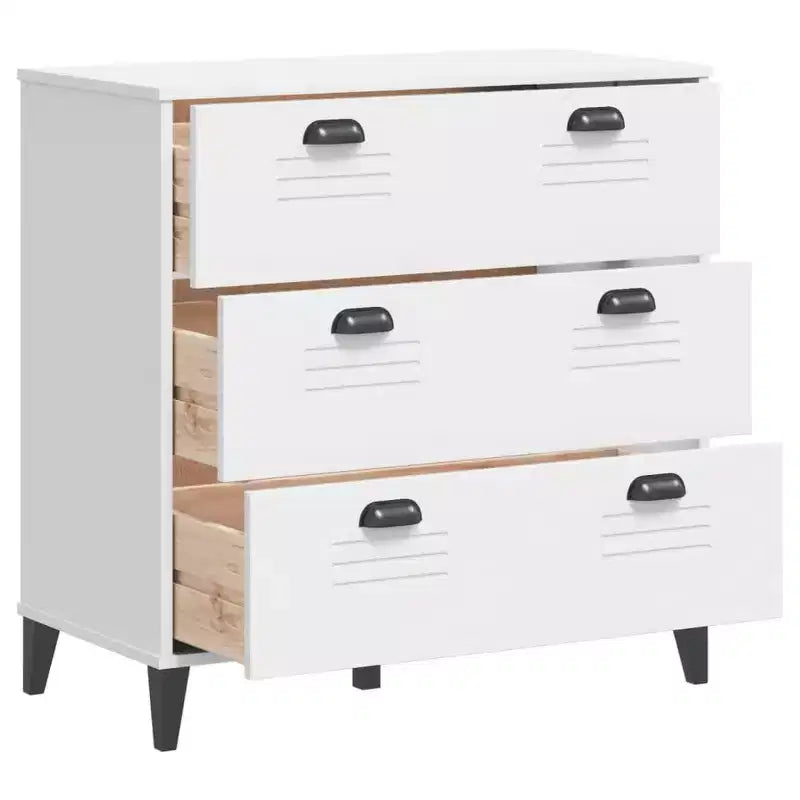 vidaXL Drawer Cabinet File Storage Home Living Room Furniture Solid Wood Pine