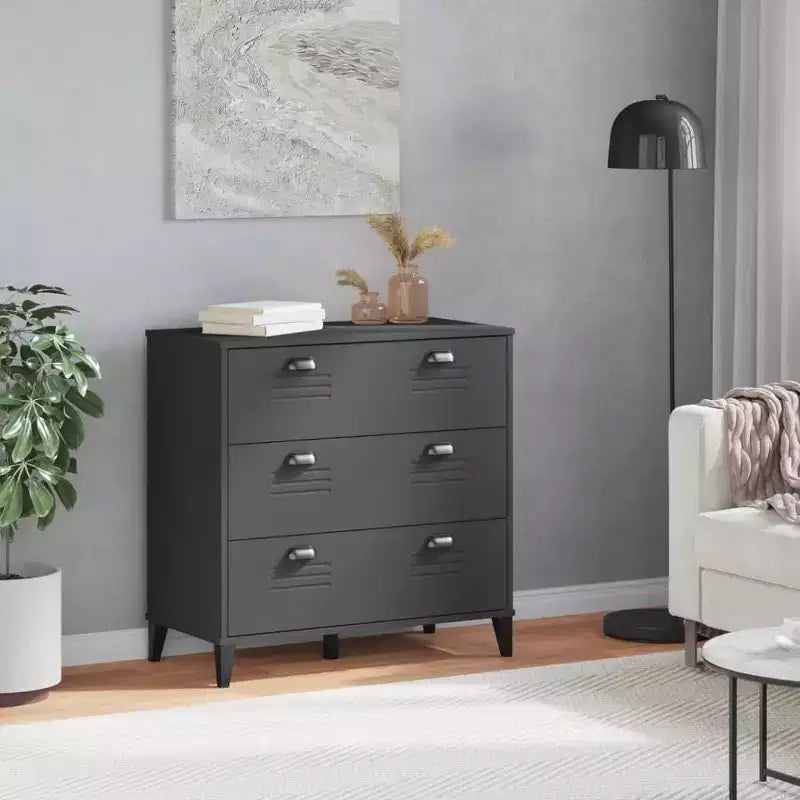 vidaXL Drawer Cabinet File Storage Home Living Room Furniture Solid Wood Pine