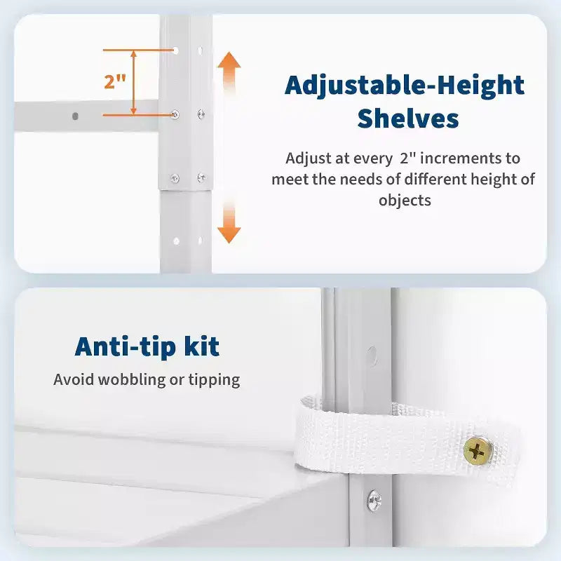COZONY Adjustable Storage Shelves, Metal Shelf Organizer Unit for Garage Bedroom Living Room Office Closet