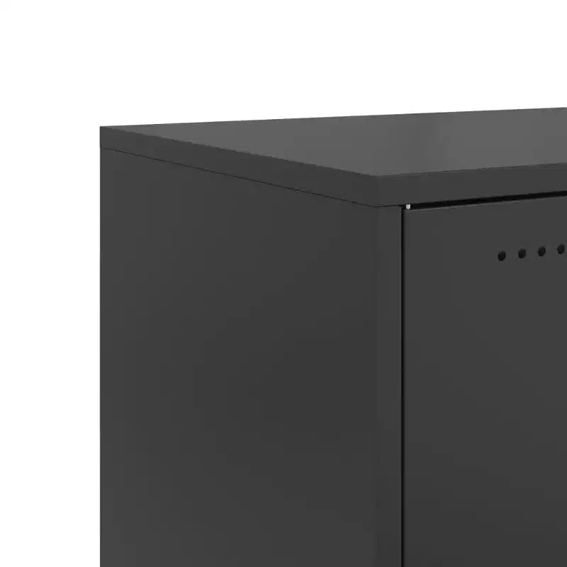 vidaXL Bedside Cabinet Black Steel Medium Bedside Cabinet Rectangular