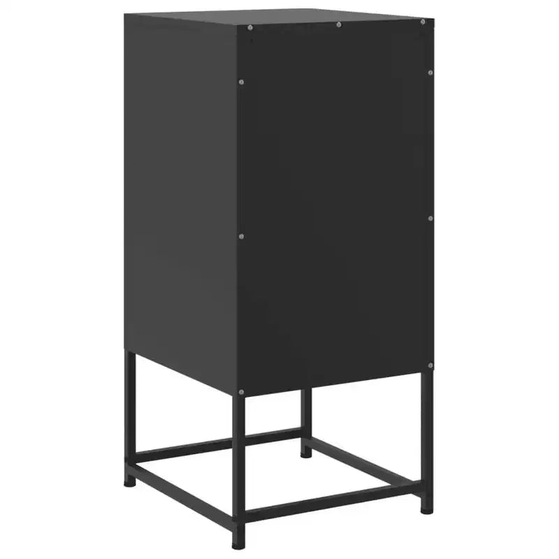 vidaXL Bedside Cabinet Black Steel Medium Bedside Cabinet Rectangular