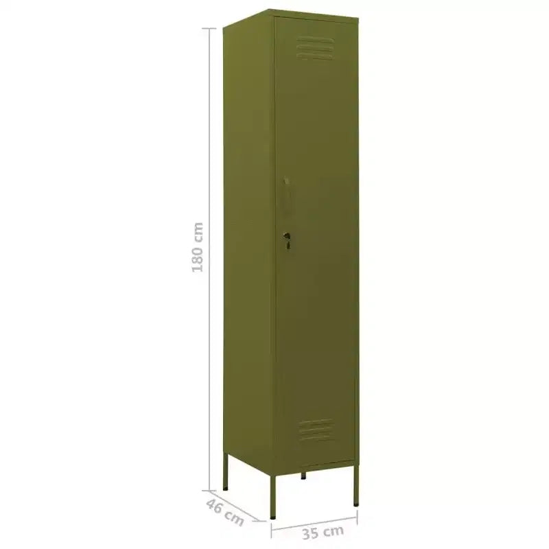 vidaXL Metal Storage Cabinet Storage Locker Organizer for School Office Steel - Olive Green
