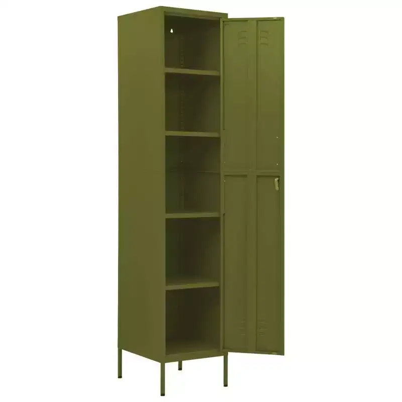 vidaXL Metal Storage Cabinet Storage Locker Organizer for School Office Steel - Olive Green