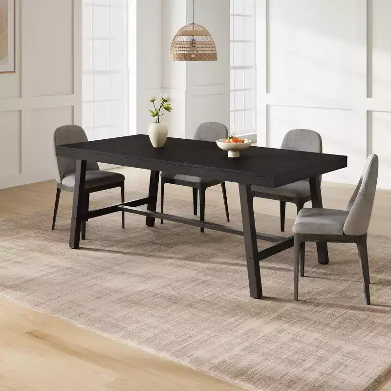 Dining Table for 6-8 People, 78.7 Long Rectangle Kitchen Table, Industrial Farmhouse Wooden Kitchen Tables with Sturdy Metal Frame, for Office Home