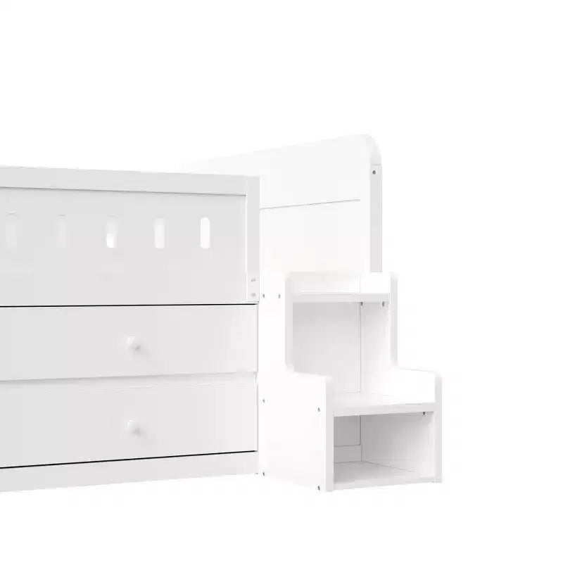 Polibi Full Size Kids Platform Bed with Built-In LED Headboard & 4 Storage Drawers