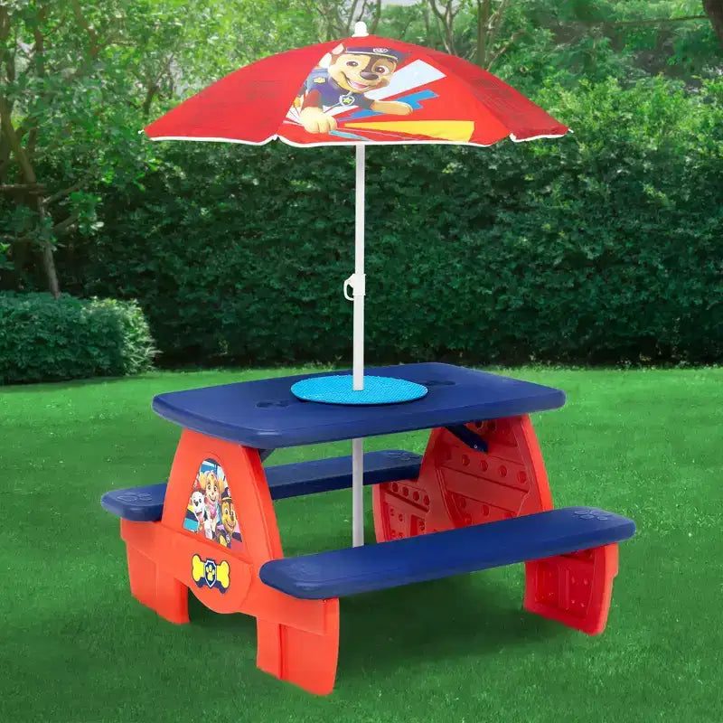 Delta Children PAW Patrol Kids Activity Picnic Table with Umbrella
