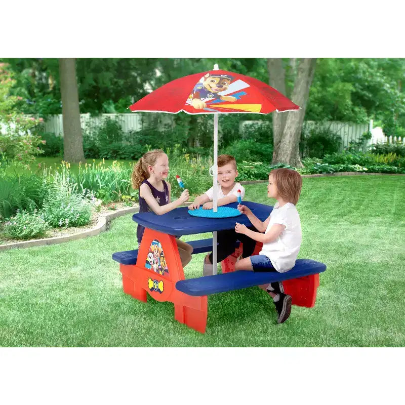 Delta Children PAW Patrol Kids Activity Picnic Table with Umbrella