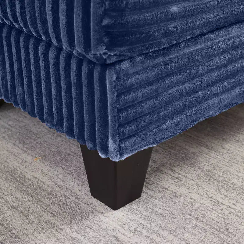 GDFStudio Siesta 42 Modern Corduroy Chair with Ottoman and Hidden Swivel Table