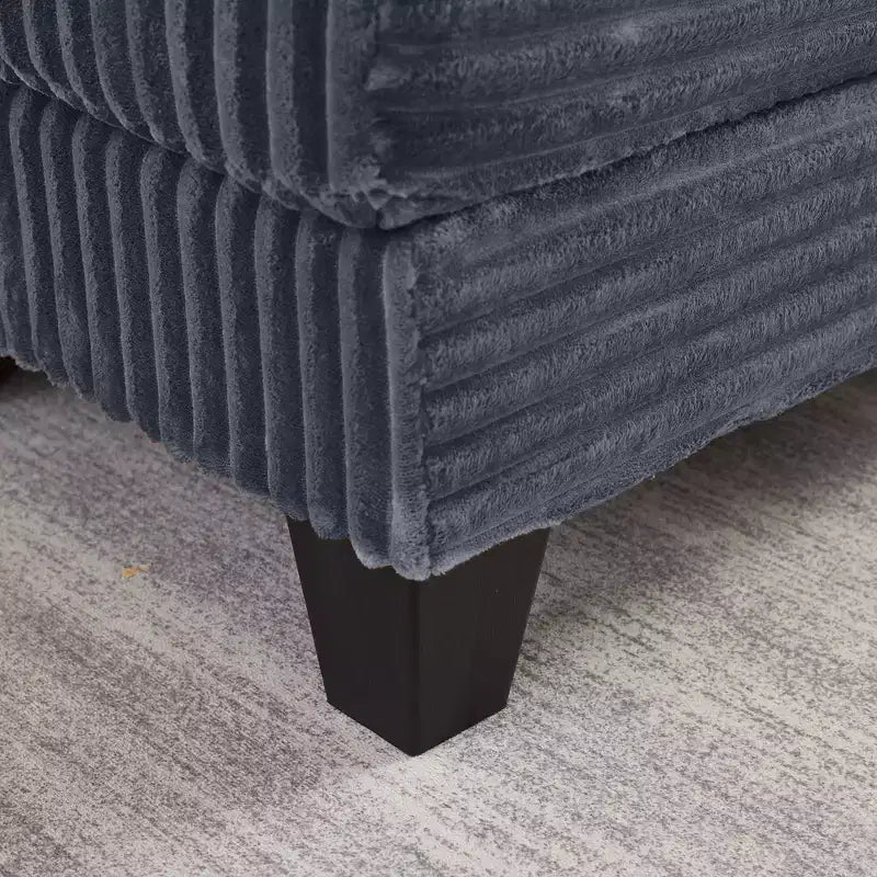 GDFStudio Siesta 42 Modern Corduroy Chair with Ottoman and Hidden Swivel Table
