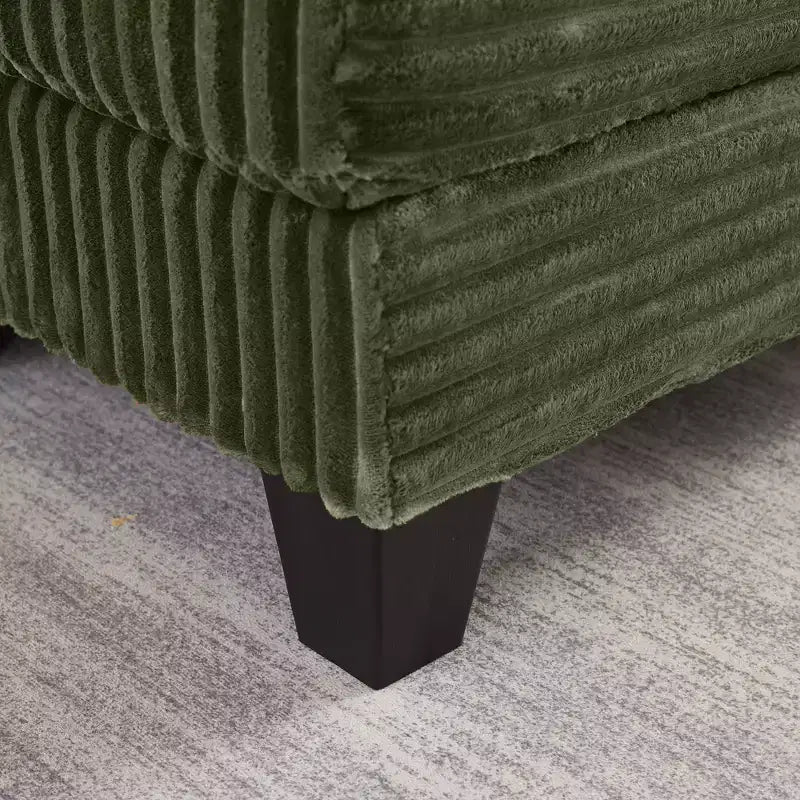 GDFStudio Siesta 42 Modern Corduroy Chair with Ottoman and Hidden Swivel Table