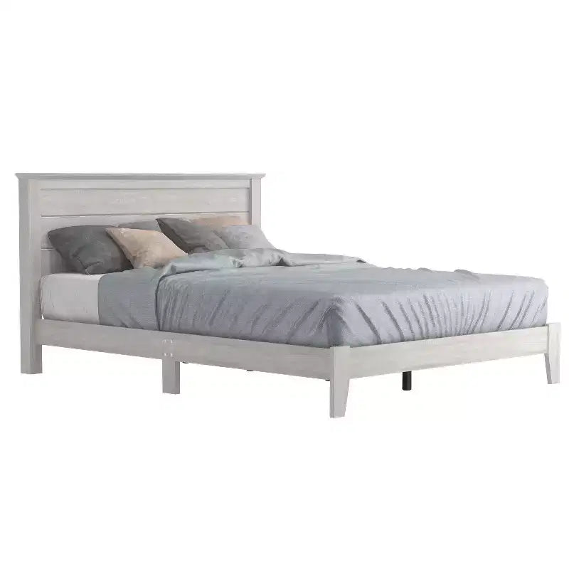 Galano Modern Platform Bed with Slatted Headboard 66.1 W  85.6 D  40.2 H