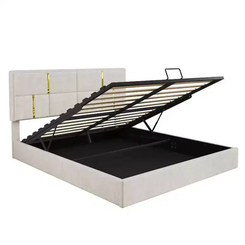 Queen Size House Bed Platform Bed Frame for Kid with Storage, Velvet - ModernLuxe