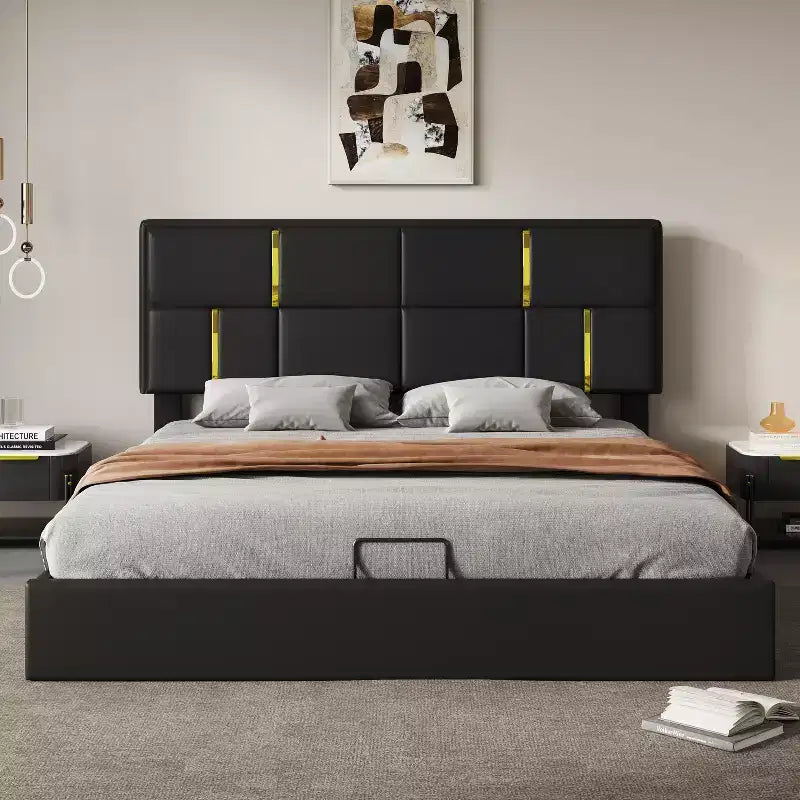 Queen Size House Bed Platform Bed Frame for Kid with Storage, Velvet - ModernLuxe