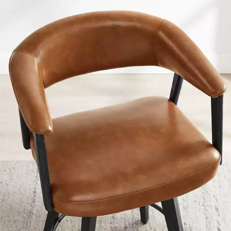 Art Leon Set of 2 Swivel Upholstered Counter Height Barstool