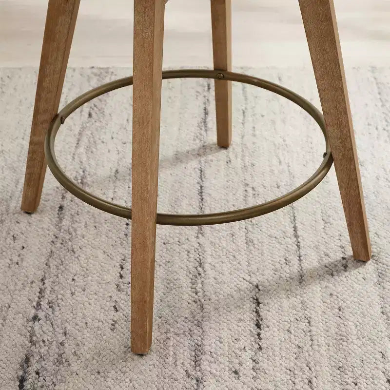 Art Leon Set of 2 Swivel Upholstered Counter Height Barstool
