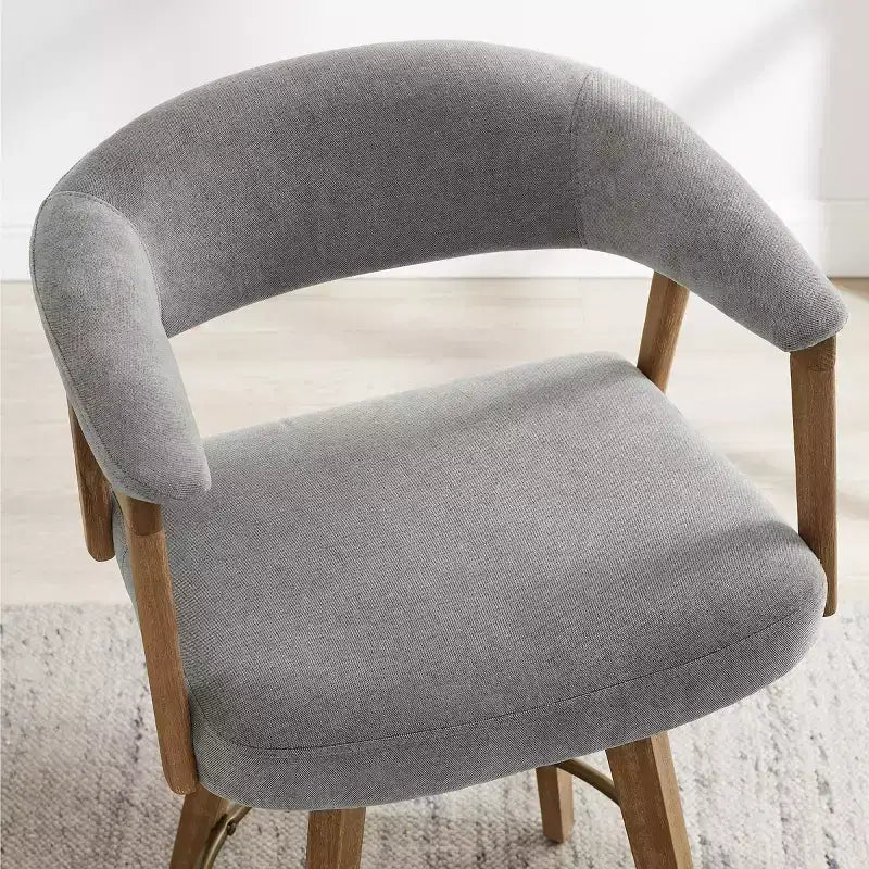 Art Leon Set of 2 Swivel Upholstered Counter Height Barstool