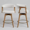 Art Leon Set of 2 Swivel Upholstered Counter Height Barstool