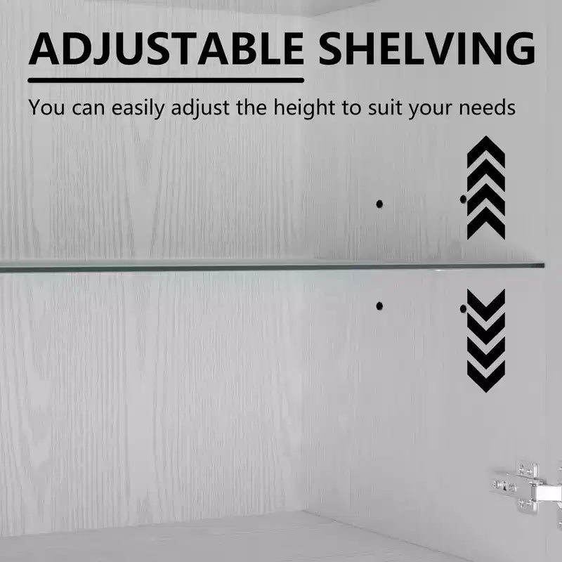 Dovelina Adjustable Hinges Cable Management! Black Sideboard Solves Storage Pain Points