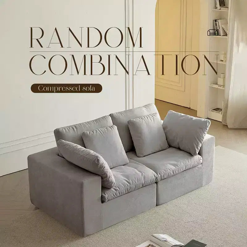 Swtroom 79 Boneless Cloud Modular Sofa, 35D High Density Foam, No Assembly Required, Compression Sofa with Wide Armrests and Pillows