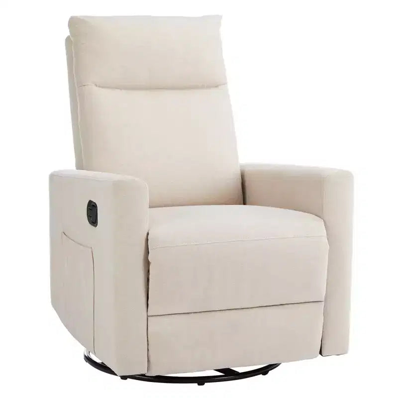 Okak Modern Upholstered Swivel Recliner Chair with Adjustable Footrest,Deep Seat Lounge Sofa Chair with High Backrest
