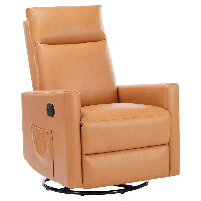 Okak Modern Upholstered Swivel Recliner Chair with Adjustable Footrest,Deep Seat Lounge Sofa Chair with High Backrest