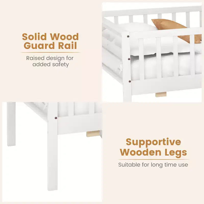 Costway Twin Size Kids Bed w/ Storage 2 Pull-out Drawers Side Shelf for Children & Teens