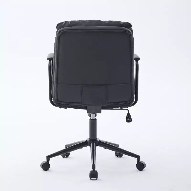 GDFStudio Nyrell Mid-Century Modern 360 Swivel Faux Leather Upholstered Office Chair with Wheels and Adjustable Height