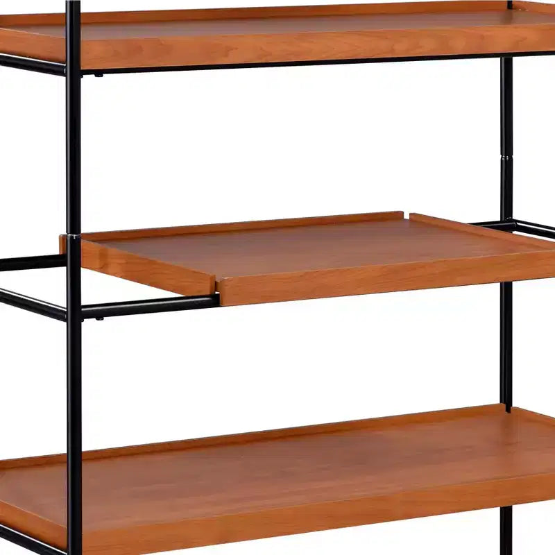 GDFStudio Bryn 70'' Tall Modern 6-Tier Honey Oaken Bookshelf
