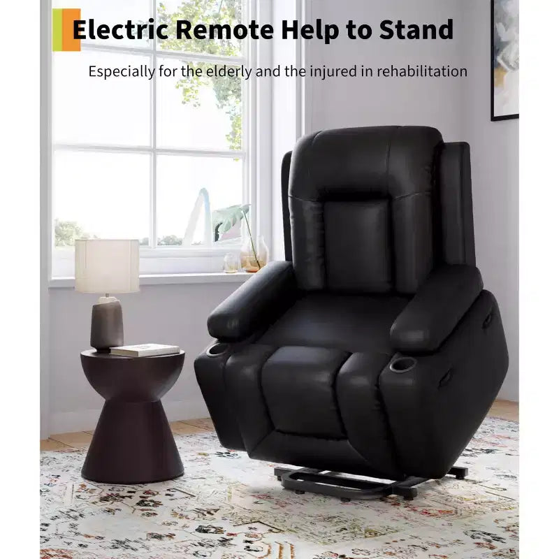 Electric Lift Recliner Chair - Heat and Massage for Elderly & Mobility Impaired, Adjustable Back and Legs, Heavy Duty Lift Chair for Seniors