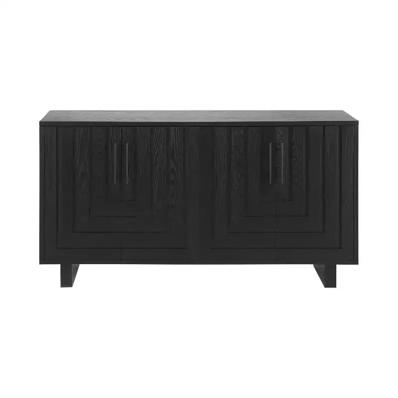 Okak Mid Century Wooden Buffet Sideboard Storage Cabinet with Metal Handles,Ash Veneer Pantry Cabinets for Dining Room,Kitchen