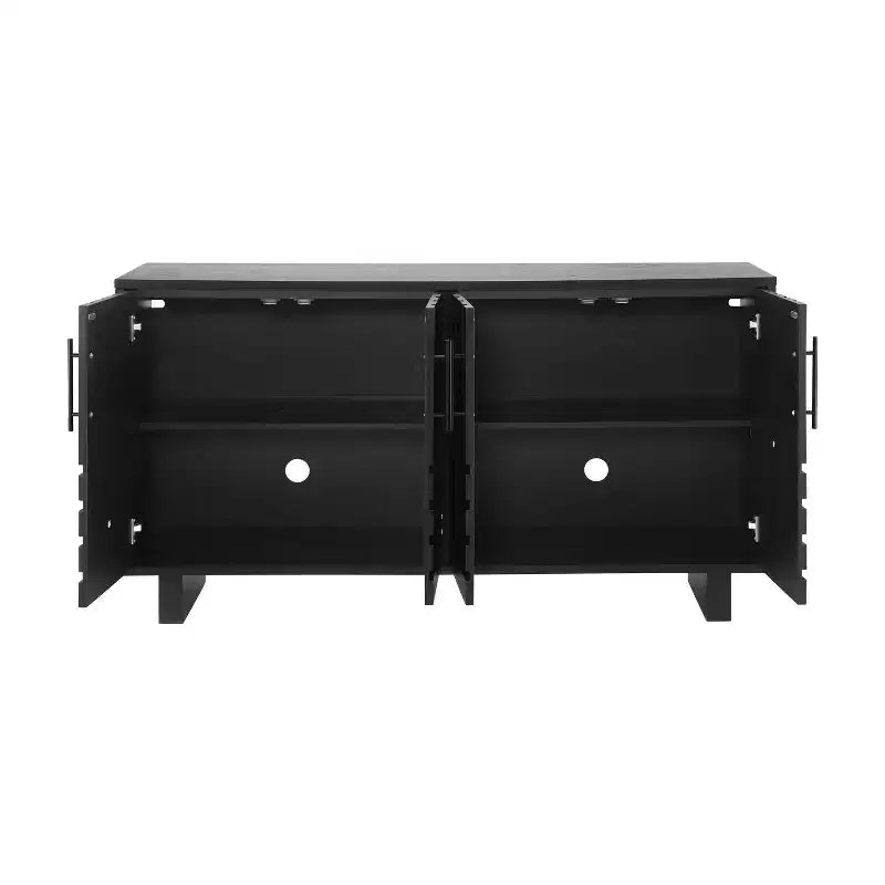 Okak Mid Century Wooden Buffet Sideboard Storage Cabinet with Metal Handles,Ash Veneer Pantry Cabinets for Dining Room,Kitchen