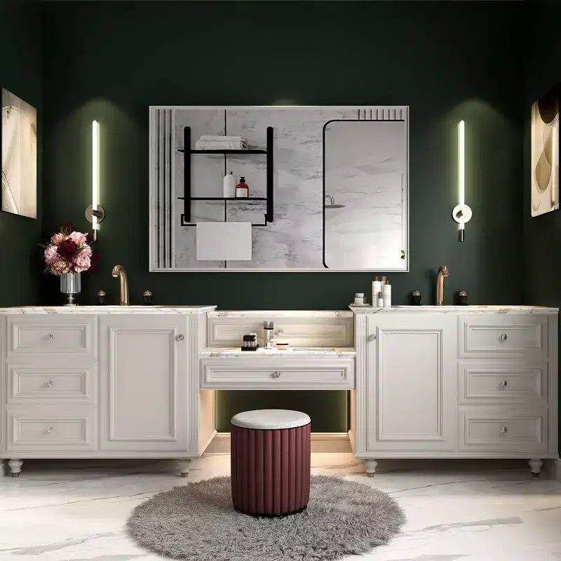 TUYOHW Bathroom Mirror,Modern Floating Design Wall Mirror with Beveled Edge for Bathroom