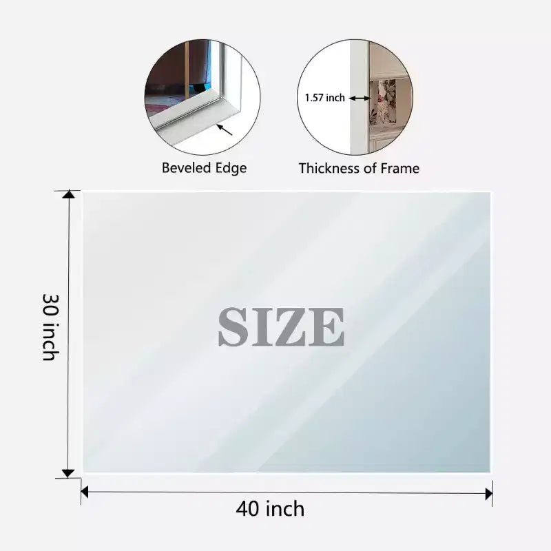 TUYOHW Bathroom Mirror,Modern Floating Design Wall Mirror with Beveled Edge for Bathroom