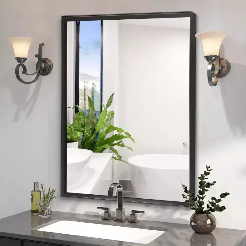 TUYOHW Bathroom Mirror,Modern Floating Design Wall Mirror with Beveled Edge for Bathroom