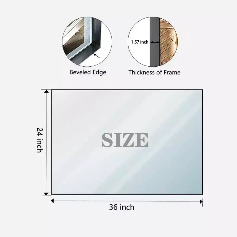 TUYOHW Bathroom Mirror,Modern Floating Design Wall Mirror with Beveled Edge for Bathroom