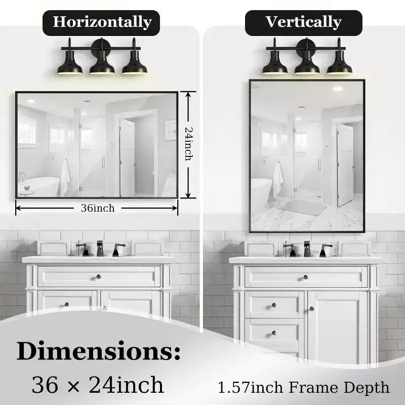 TUYOHW Bathroom Mirror,Modern Floating Design Wall Mirror with Beveled Edge for Bathroom