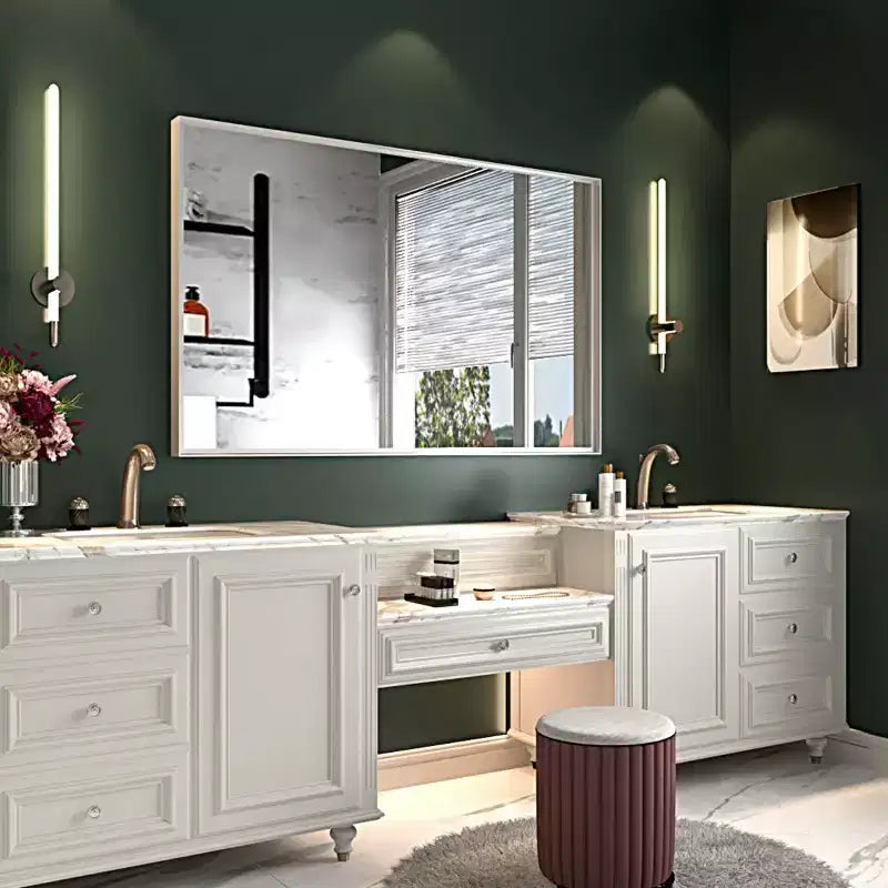 TUYOHW Bathroom Mirror,Modern Floating Design Wall Mirror with Beveled Edge for Bathroom